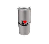 I LOVE HEART PAPA LEONE XIV Bicchiere termico in acciaio inox doppia parete