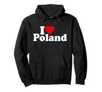 I Love Heart Polonia Polska Felpa con Cappuccio