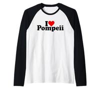 I LOVE HEART POMPEI Maglia con Maniche Raglan