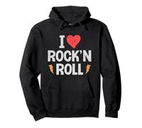 I Love Heart Rock And Roll Music, Rock Music Uomini Donne Bambini Felpa con Cappuccio