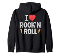 I Love Heart Rock And Roll Music, Rock Music Uomini Donne Bambini Felpa con Cappuccio