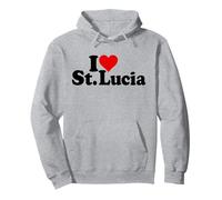 I Love Heart Santa Lucia Santa Lucia Isole Carribean Felpa con Cappuccio