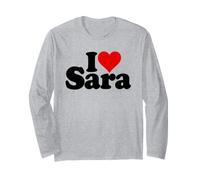 I Love Heart Sara Nome su Un Tee Maglia a Manica