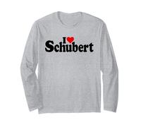 I Love Heart Schubert Franz COMPOSITORE Maglia a Manica
