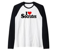 I LOVE HEART SOCRATES SOCRATIC GRECA FILOSOFIA Maglia con Maniche Raglan