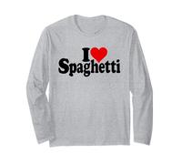 I Love Heart Spaghetti Pasta Noodles Maglia a Manica