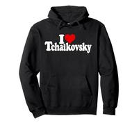 I LOVE HEART TCHAIKOVSKY PYOTR RUSSO COMPOSITORE Felpa con Cappuccio