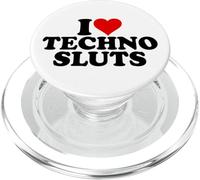 I LOVE HEART TECHNO SLUTS EDM MUSICA PopSockets PopGrip per MagSafe