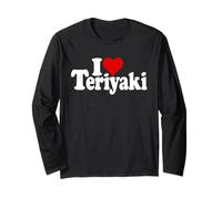 I Love Heart Teriyaki Glaze Salsa di Pollo Cibo Giapponese Maglia a Manica