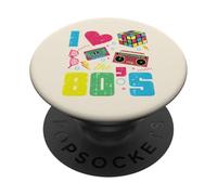 I Love Heart The 80s Retro Throwback Vibes Donne Uomini Bambini PopSockets PopGrip Adesivo