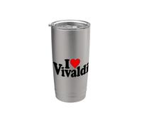 I LOVE HEART VIVALDI ANTONIO COMPOSITORE Bicchiere termico in acciaio inox doppia parete