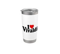 I LOVE HEART VIVALDI ANTONIO COMPOSITORE Bicchiere termico in acciaio inox doppia parete