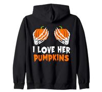 I Love Her Pumpkins - Costume Divertente per Halloween Felpa con Cappuccio