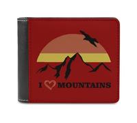 I Love Hiking Mountain - Portafoglio da uomo in pelle con porta carte di credito, Stile:, Taglia unica