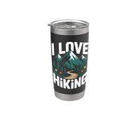 I Love Hiking Sentiero Montagna Foresta Bicchiere termico in acciaio inox doppia parete