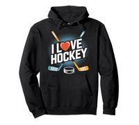 I Love Hockey Divertimento Sport sul Ghiaccio Passione Felpa con Cappuccio