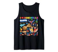 I Love Honduras Luoghi di Interesse Bandiera Vacanza Canotta
