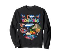 I Love Honduras Luoghi di Interesse Bandiera Vacanza Felpa
