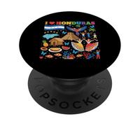 I Love Honduras Luoghi di interesse Bandiera Vacanza PopSockets PopGrip Adesivo