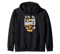 I Love Honey Carino Api Gocciolanti Miele Felpa con Cappuccio