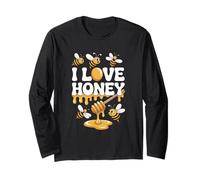 I Love Honey Carino Api Gocciolanti Miele Maglia a Manica