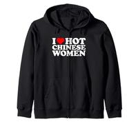 I Love Hot Chinese Women Felpa con Cappuccio
