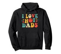 I Love Hot Dads Groovy Vintage Trendy Stylish Felpa con Cappuccio