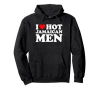 I Love Hot Jamaican Men Felpa con Cappuccio