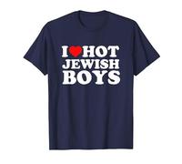 I Love Hot Jewish Boys Maglietta, Uomo, Navy, S