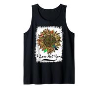 I Love Hot Moms Sunflower Leopard Mom Funny for Mother Canotta