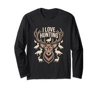 I Love Hunting Wildlife Natura Avventura Maglia a Manica