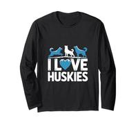 I Love Huskies Entusiast Design Maglia a Manica
