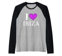 I Love Ibiza Spagna Maglia con Maniche Raglan
