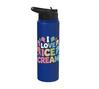 I Love Ice Cream Celebration Fun Stainless Steel Insulated Water Bottle