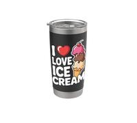I Love Ice Cream Cone Scoop Delight Bicchiere termico in acciaio inox doppia parete