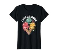 I Love Ice Cream Fun, granelli a Cono Maglietta con Stampa Grafica Economica