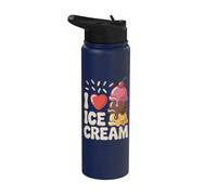 I Love Ice Cream Fun Sprinkles Stainless Steel Insulated Water Bottle