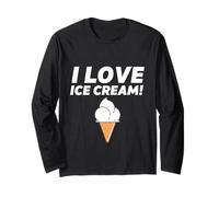I Love Ice Cream Party Outfit Vanilla Soft Serve Gelato Cone Maglia a Manica