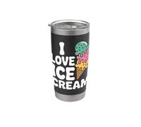 I Love Ice Cream - Ventaglio giocoso Bicchiere termico in acciaio inox doppia parete