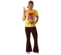 I Love Il 70's T-Shirt Uomo Disco 1970s Adulti Costume Hippy