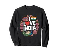 I Love India Bandiera Cuore Pavone Taj Mahal Felpa