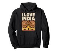 I Love India Cultural Paisley Elefante Taj Mahal Felpa con Cappuccio