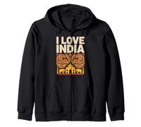 I Love India Cultural Paisley Elefante Taj Mahal Felpa con Cappuccio