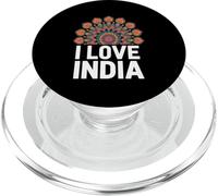 I Love India Mandala Tipografia Design PopSockets PopGrip per MagSafe