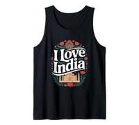 I Love India Taj Mahal Arte Floreale India Canotta
