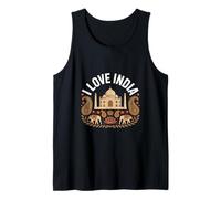 I Love India Taj Mahal Paisley Elefanti Canotta