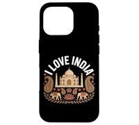 I Love India Taj Mahal Paisley Elefanti Custodia per iPhone 16 Pro