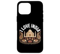 I Love India Taj Mahal Paisley Elefanti Custodia per iPhone 16 Pro Max