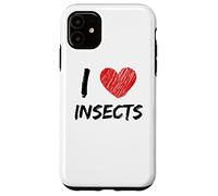 I Love Insects Design semplice testo con cuore Custodia per iPhone 11