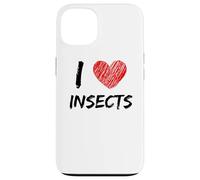 I Love Insects Design semplice testo con cuore Custodia per iPhone 13